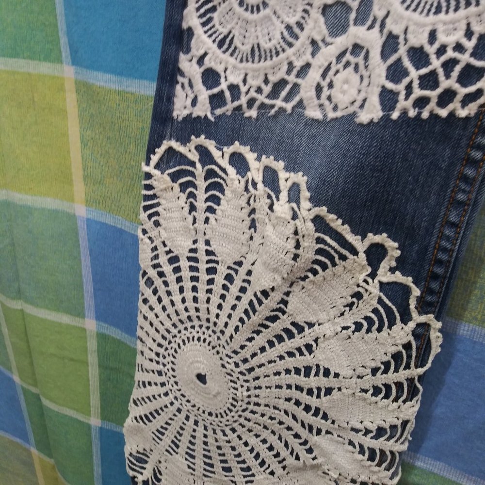 2410 Jeaniemade Size 9j Vigoss Upcycled Stretch Jeans - Picture 3 of 6
